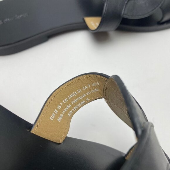 & OTHER STORIES Leather Knot Detail Sandals in Black Size 7 - Picture 6 of 7